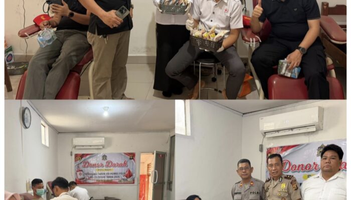 Sambut Hari Jadi ke-75 Divisi Humas Polri, Humas Polres Lahat Gelar Donor Darah Bersama PMI